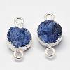 Electroplated Natural & Dyed Druzy Agate Links connectors G-N0168-014A-3