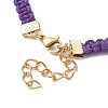 Braided Waxed Polyester Rectangle Link Chain Bracelets BJEW-JB10000-03-4