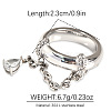 304 Stainless Steel Micro Pave Clear Cubic Zirconia Finger Rings FS-WGB0E10-05-1