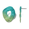Spray Painted Iron Stud Earring Findings IFIN-N008-022A-3