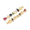 Brass Cubic Zirconia Pendants KK-C166-07G-2