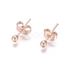 Ion Plating(IP) 304 Stainless Steel Stud Earrings EJEW-L215-57A-RG-1