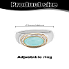 1Pc Oval Brass Cat Eye Finger Rings RJEW-LP0008-25-2