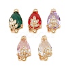 Brass Micro Pave Clear Cubic Zirconia Connector Charms CU-CBA7392-13G-1