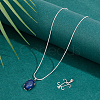 2Pcs 925 Sterling Silver Prongs Pendant Blank Fish Cabochon Settings STER-BC0002-60P-5