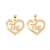 Brass Micro Pave Clear Cubic Zirconia Pendants X-ZIRC-Z007-12G-1