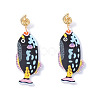 Ocean Acrylic & Alloy Dangle Earrings for Women WG27996-03-1