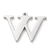 Tarnish Resistant 304 Stainless Steel Letter Pendant Rhinestone Settings STAS-J028-01W-2