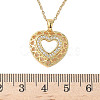 Brass Crystal Rhinestone Hollow Pendant Necklaces NJEW-P331-01D-G-3