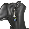304 Stainless Steel & Natural Lapis Lazuli/Green Aventurine/Rose Quartz/Amethyst Dangle Earrings EJEW-JE07495-2