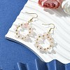 Natural Rose Quartz Dangle Earrings EJEW-JE06000-2