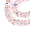 Electroplate Transparent Glass Beads Strands EGLA-N022-04A-D14-3