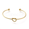 Ion Plating(IP) 304 Stainless Steel Knot Cuff Bangles for Women BJEW-M233-04G-2