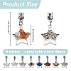 36Pcs 9 Colors Tibetan Style Alloy & Brass & Gemstone Chip European Dangle Charms PALLOY-FH00146-2