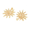 Brass Micro Pave Clear Cubic Zirconia Pendants KK-C166-02G-2