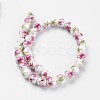 Handmade Flower Printed Porcelain Ceramic Beads Strands PORC-J006-A06-3