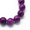 Natural Dyed Yellow Jade Gemstone Bead Strands X-G-R271-8mm-Y11-2