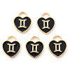 Light Gold Plated Alloy Enamel Pendants ENAM-R136-30-14-1