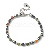 Natural Indian Agate & Non-magnetic Synthetic Hematite Beaded Bracelets for Women BJEW-Z148-01P-01-2