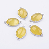Brass Natural/Synthetic Gemstone Links connectors G-E398-03A-2