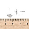 SHEGRACE Brass ABS Imitation Pearl Half Round Stud Earring Findings XGR0101P-118P-3