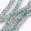 Electroplate Glass Beads Strands GLAA-K027-FR-A02-1