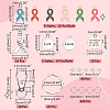 DIY Awareness Ribbon Theme Keychin Making Kit DIY-PH0020-71-2