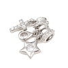 Brass Micro Pave Clear Cubic Zirconia Pendants KK-Z151-03P-01-2
