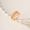 Brass Micro Pave Cubic Zirconia Finger Ring AH5761-2-1