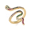 Brass Micro Pave Cubic Zirconia Cuff Rings X-RJEW-S044-049-5