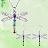 Dragonfly Alloy Rhinestone Pendant Necklaces & Dangle Earrings Sets FS-WGD83DF-01-1