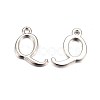 Platinum Plated Alloy Letter Pendants PALLOY-J718-01P-Q-1