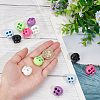 12Pcs 6 Colors Plastic & Iron Cord Locks FIND-WR0011-33-3