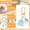 8Pcs 4 Colors Halloween Ghost Colorful Flower Alloy Enamel Pendant Decorations HJEW-CP0001-07-4