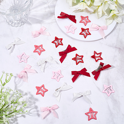 12Pcs Star Iron Snap Hair Clips OHAR-CP0001-24A-1