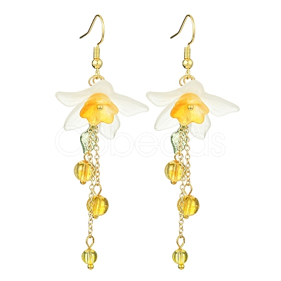 3 Pairs Acrylic & Brass Dangle Earrings for Women EJEW-TA00566-1
