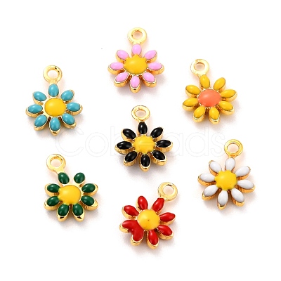 Brass Enamel Charms KK-K260-03G-RS-1