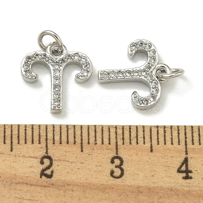 Rack Plating Brass Micro Pave Cubic Zirconia Pendants KK-K386-02G-P-1