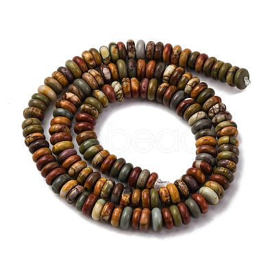 Natural Polychrome Jasper/Picasso Stone/Picasso Jasper Beads Strands G-L624-H04-6x2mm-1