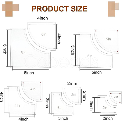 2~6 Inch Transparent Acrylic Quilting Templates DIY-WH0381-001-1