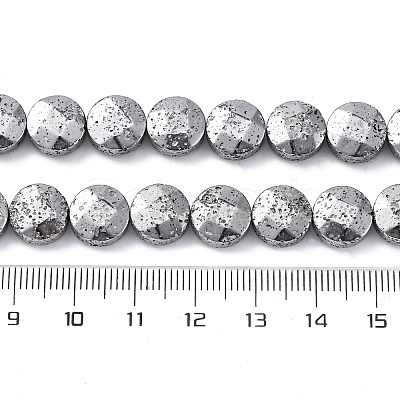Electroplated Natural Lava Rock Beads Strands G-A256-F01-01B-1