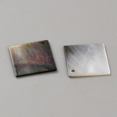 Natural Black Lip Shell Pendants BSHE-WH0004-13-1