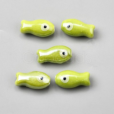 Handmade Porcelain Beads PORC-WH0023-003F-1