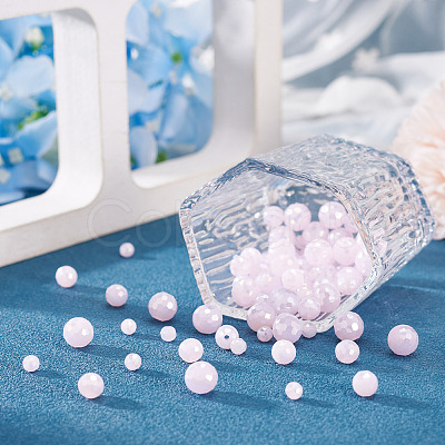 105Pcs 3 Styles Electroplate Opaque Solid Color Glass Beads Strands GLAA-TA0004-40B-1