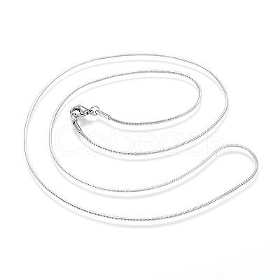 Tarnish Resistant Classic Plain 304 Stainless Steel Mens Womens Snake Chain Necklaces NJEW-A288D-1.2B-P-1