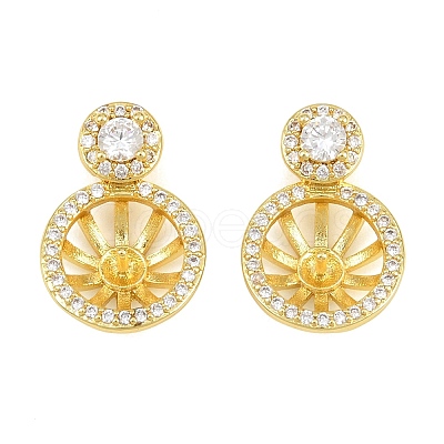 Brass Micro Pave Clear Cubic Zirconia Peg Bails Pin Pendants KK-CBA6A75-42G-1