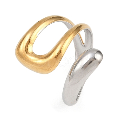 Adjustable 304 Stainless Steel Cuff Rings for Women LS-RJEW-B135-01GP-01-1