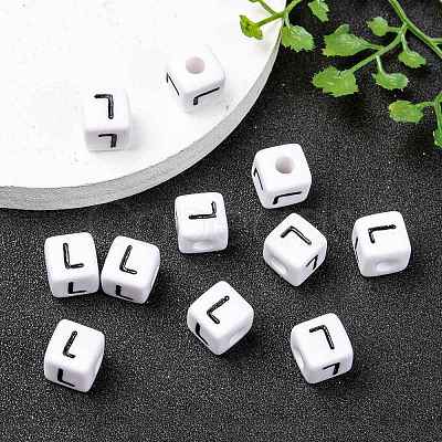 Letter Acrylic European Beads X-OPDL-R050-10mm-L-1