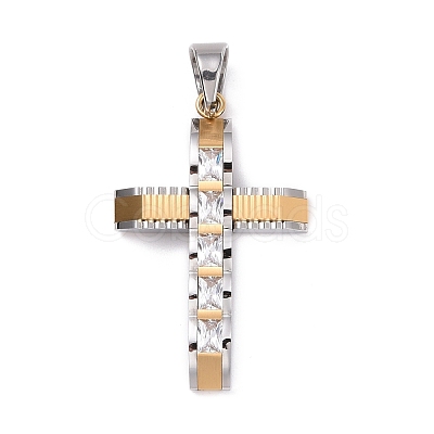 304 Stainless Steel Big Pendants STAS-H351-15GP-1