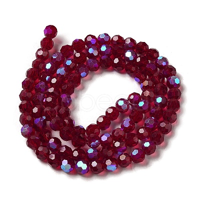 Electroplate Transparent Glass Beads Strands EGLA-A035-T6mm-L02-1